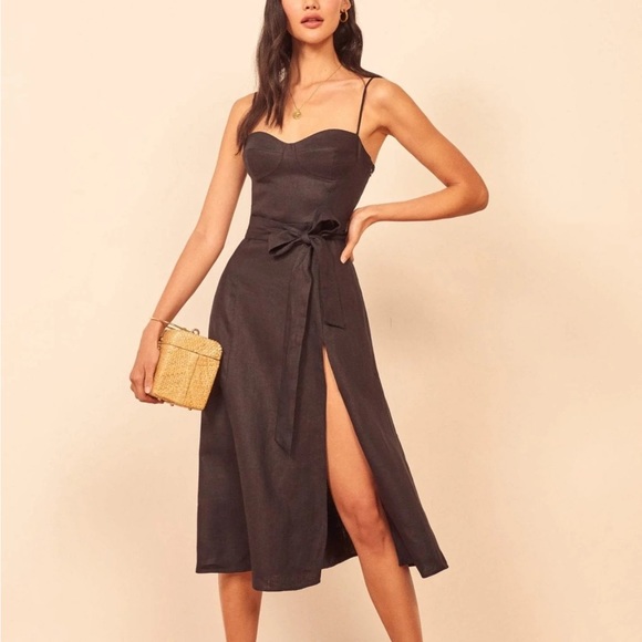 Reformation Dresses & Skirts - The Reformation Black Linen Jada Dress, Size 2